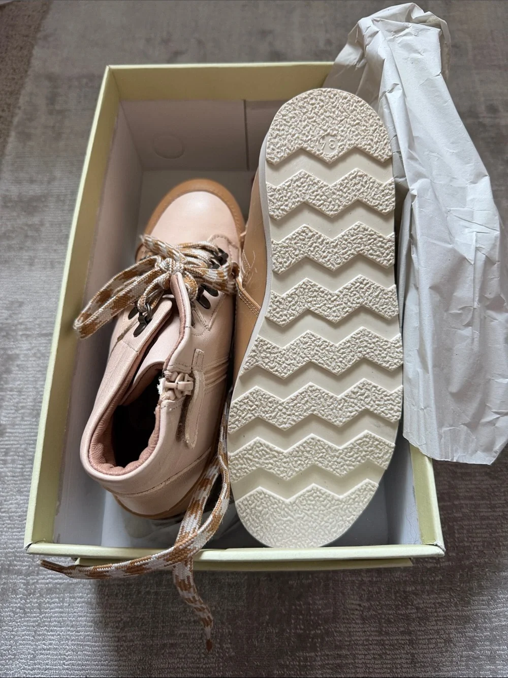 Girls Tan & Cream Lace-Up Hiking Boots